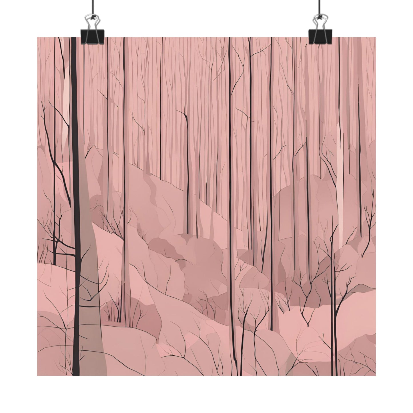 Lonely Forest Pink 20 Matte Square Posters