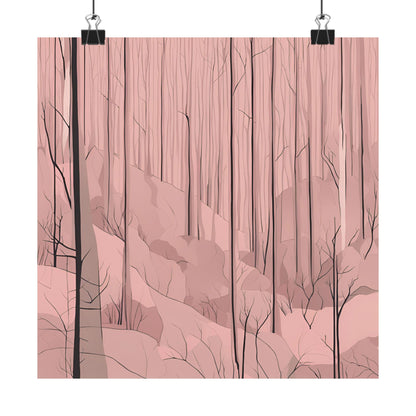 Lonely Forest Pink 20 Matte Square Posters