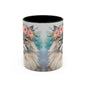 Floral Siamese Cat 01 Accent Coffee Mug - 11oz Perfect for Cat Lovers & Gifts
