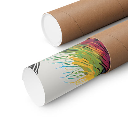 Multicolored Angry Emu 03 Matte Vertical Poster