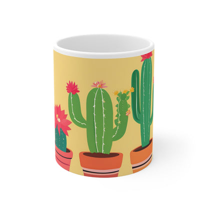 Playful Cacti 7 White Ceramic Mug 11oz