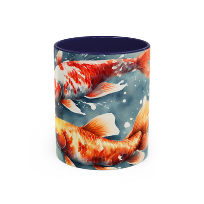 Koi Carp 02 Accent Coffee Mug (11oz)