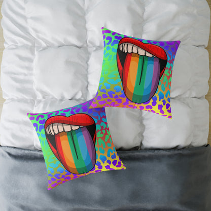 Rainbow Lips Poly Pillow