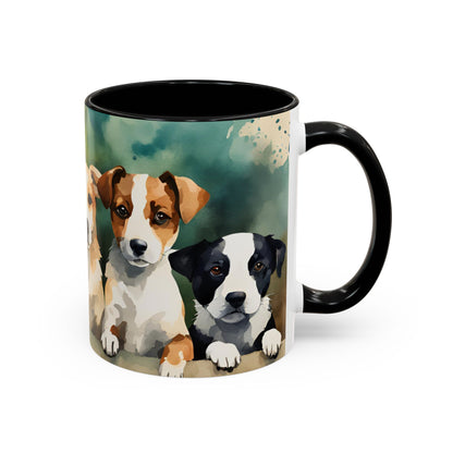 Multicoloured Doggies 12 Accent Mug 11oz