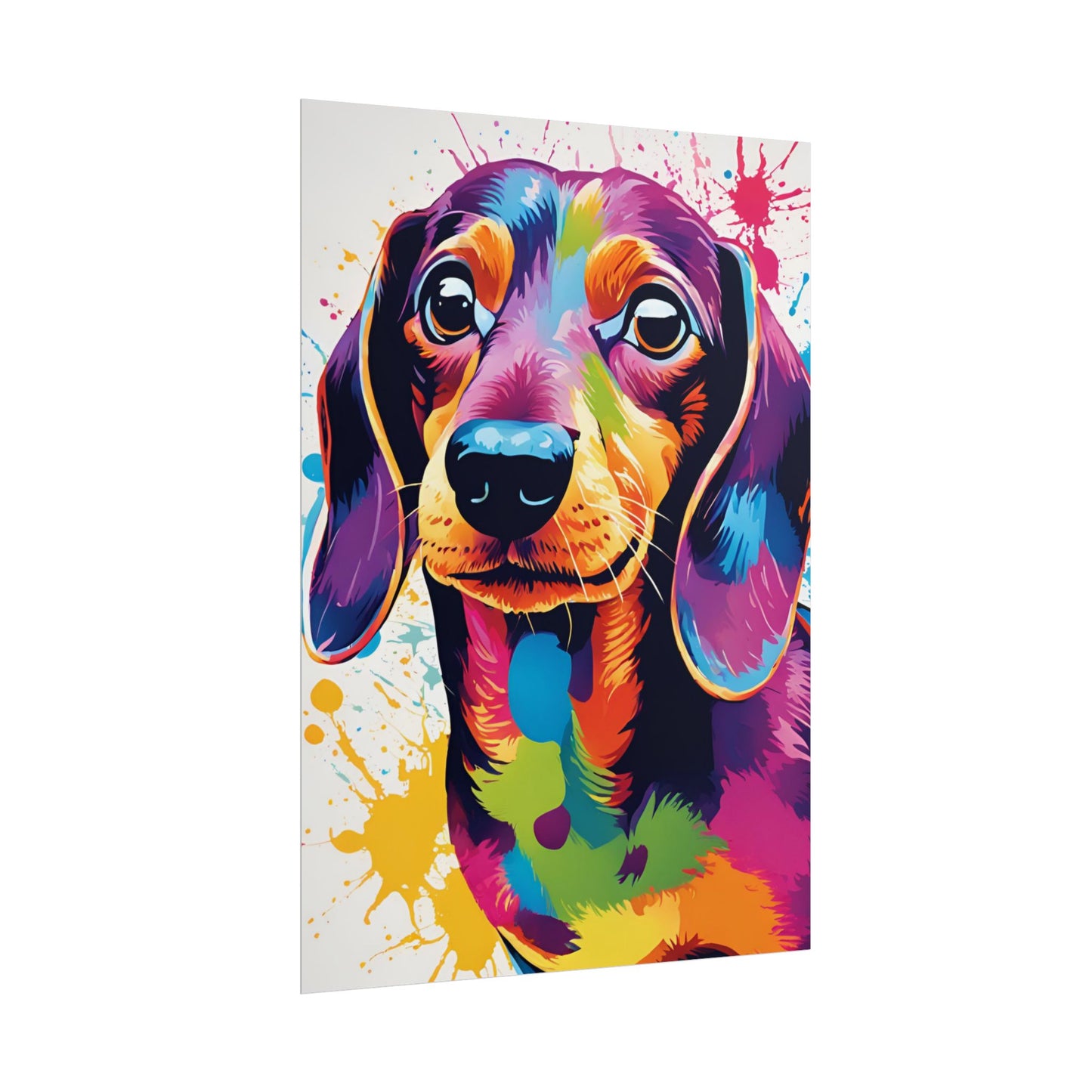 Multicolored Dachshund 1 Matte Vertical Poster