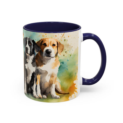 Multicoloured Doggies 9 Accent Mug 11oz