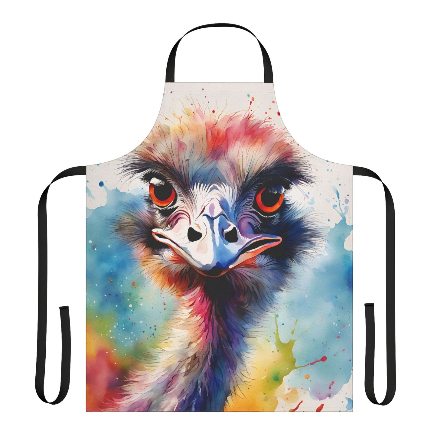 Multicolored Angry Ostrich Adult Apron (AOP)