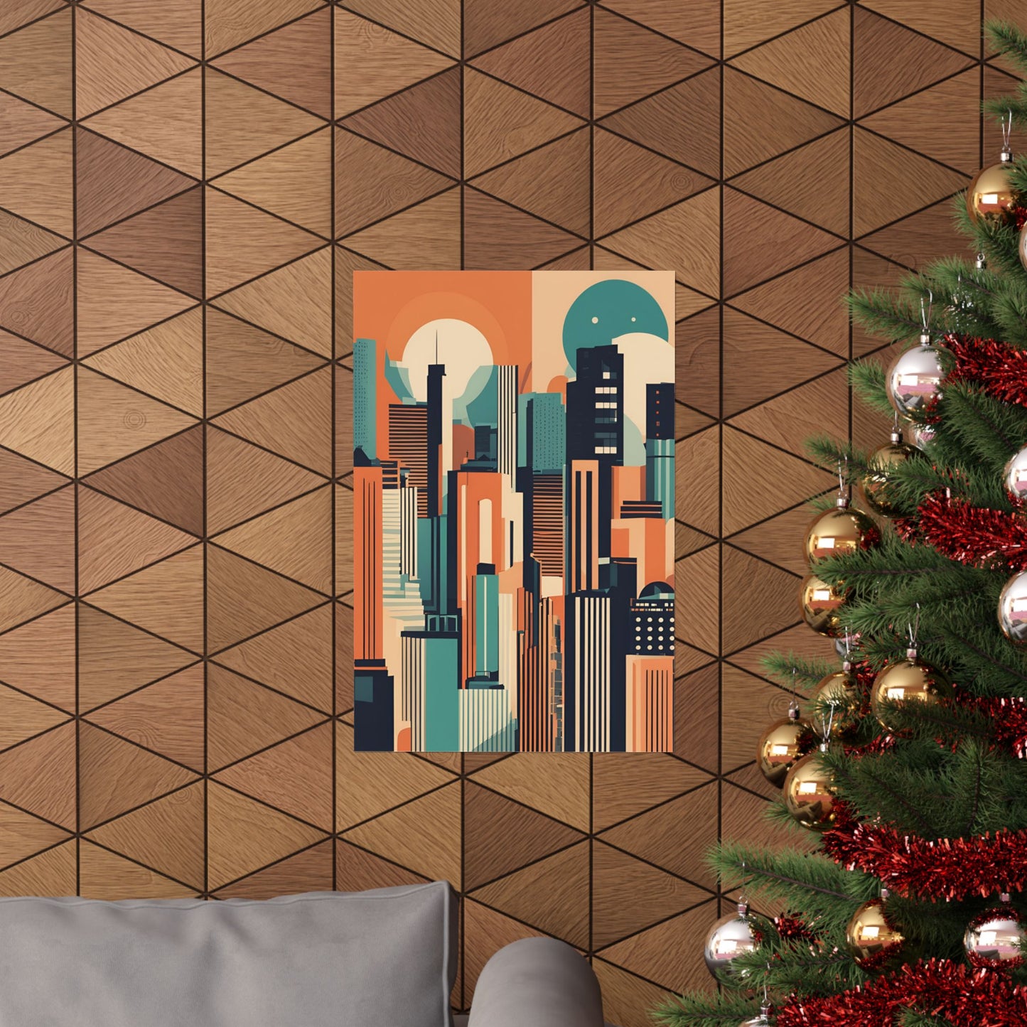 Retro cityscape 4 Matte Vertical Posters