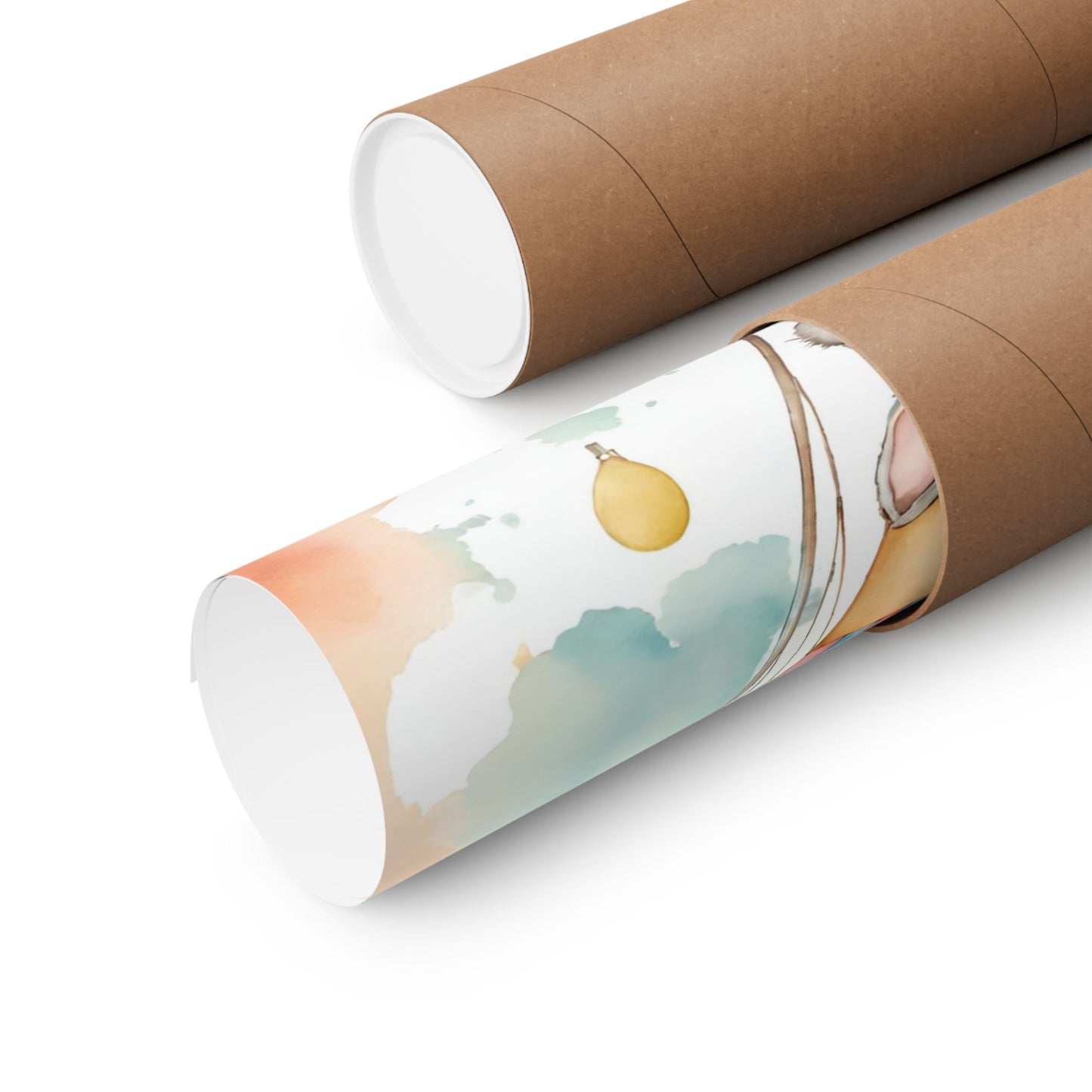 Nursery Bunny in a Hot Air Ballon 2 Matte Vertical Posters