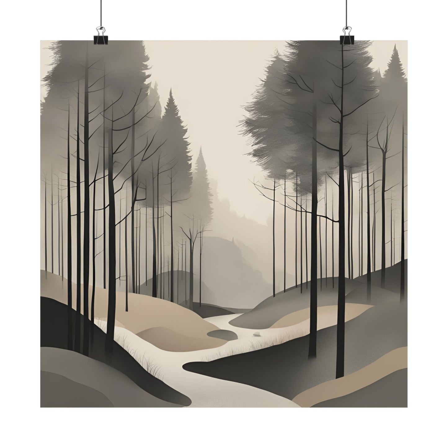 Lonely Forest 6 Matte Square Posters
