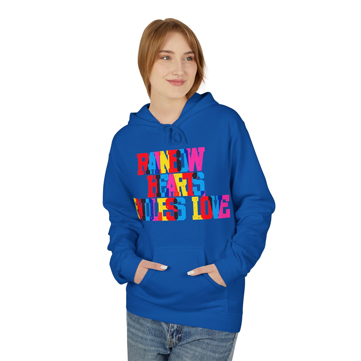 Rainbow Hearts Endless Love Unisex Valentines Hoodie