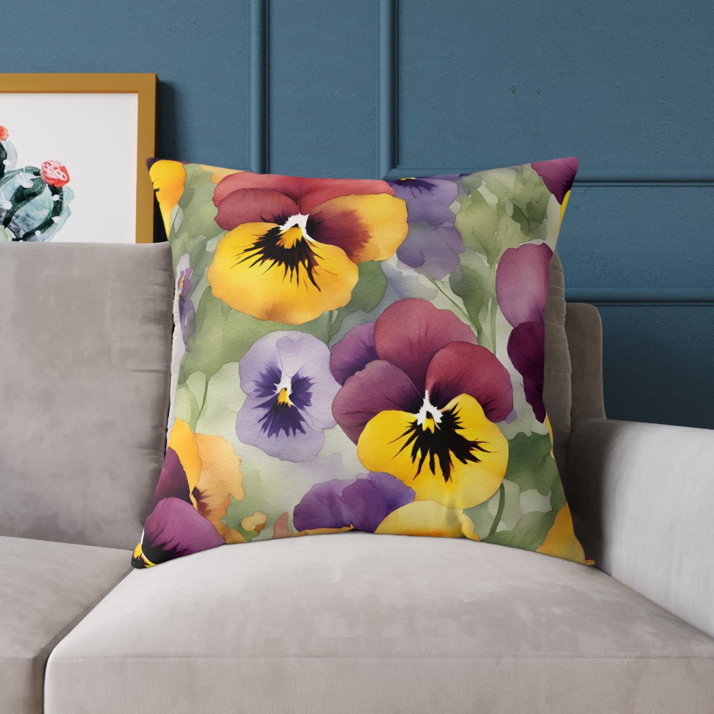 Pansies 03 Poly Pillow - Natures Beauty Design