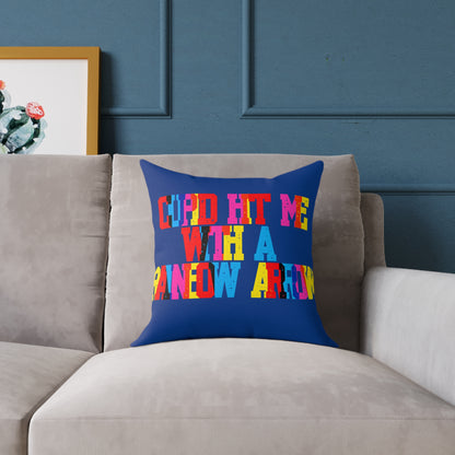 Cupid Hit Me With A Rainbow Arrow Poly Pillow