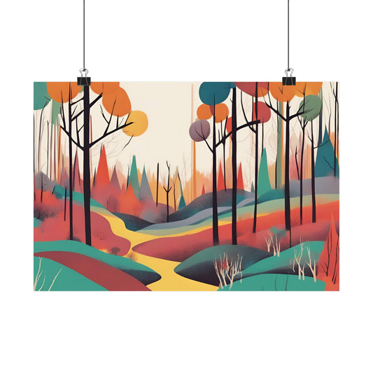 Retro forest 1 Matte Horizontal Posters