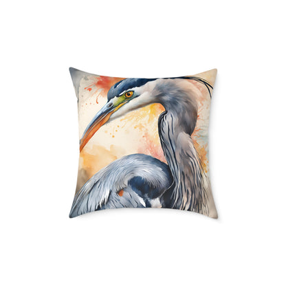 Heron 03 Poly Pillow - Natures Beauty Design