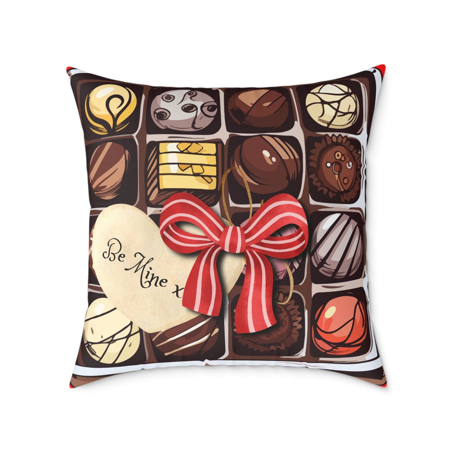 Valentine Chocolate Box Poly Pillow