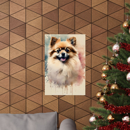 Dogs Pomeranian 03 Matte Vertical Poster