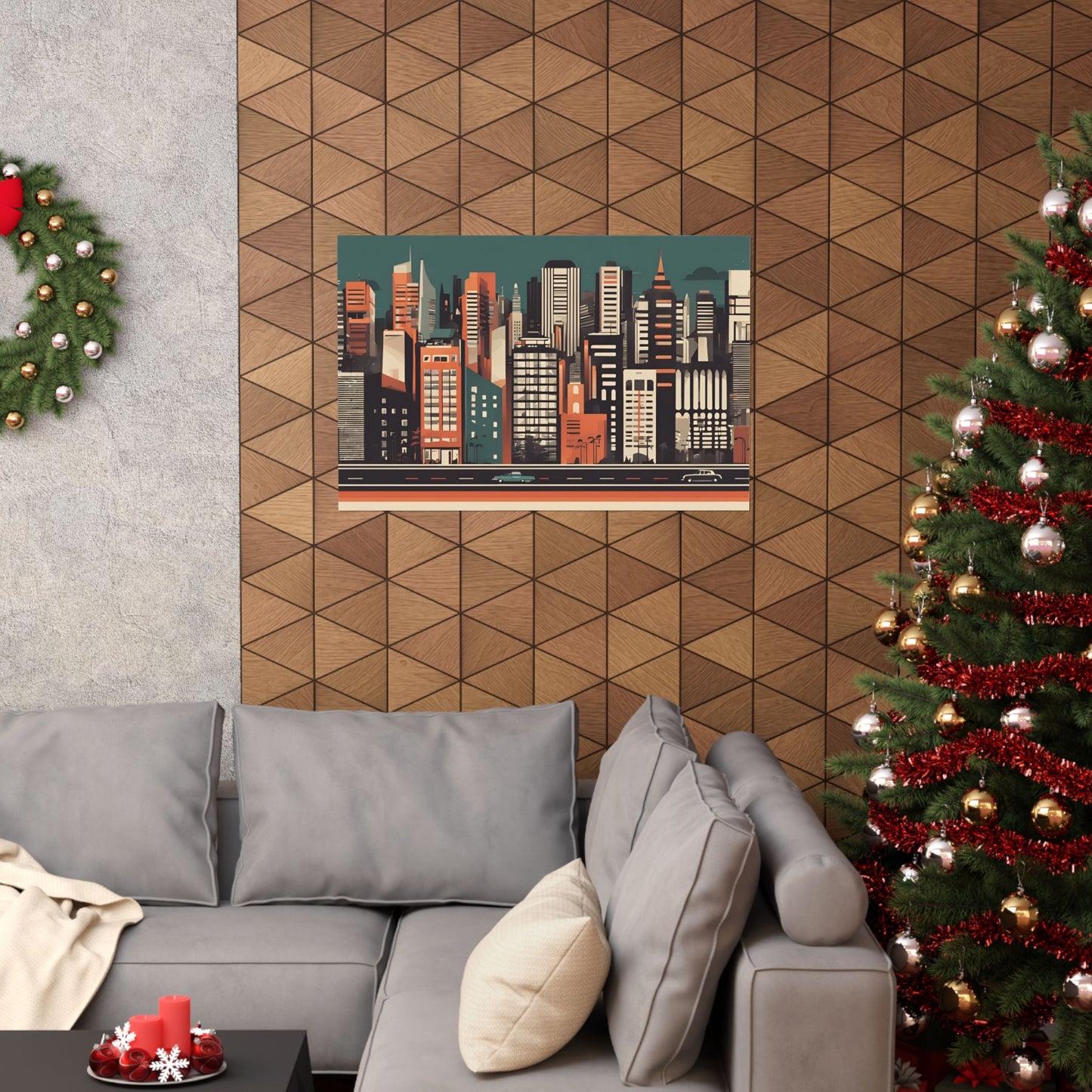 Retro cityscape 4 Matte Horizontal Posters