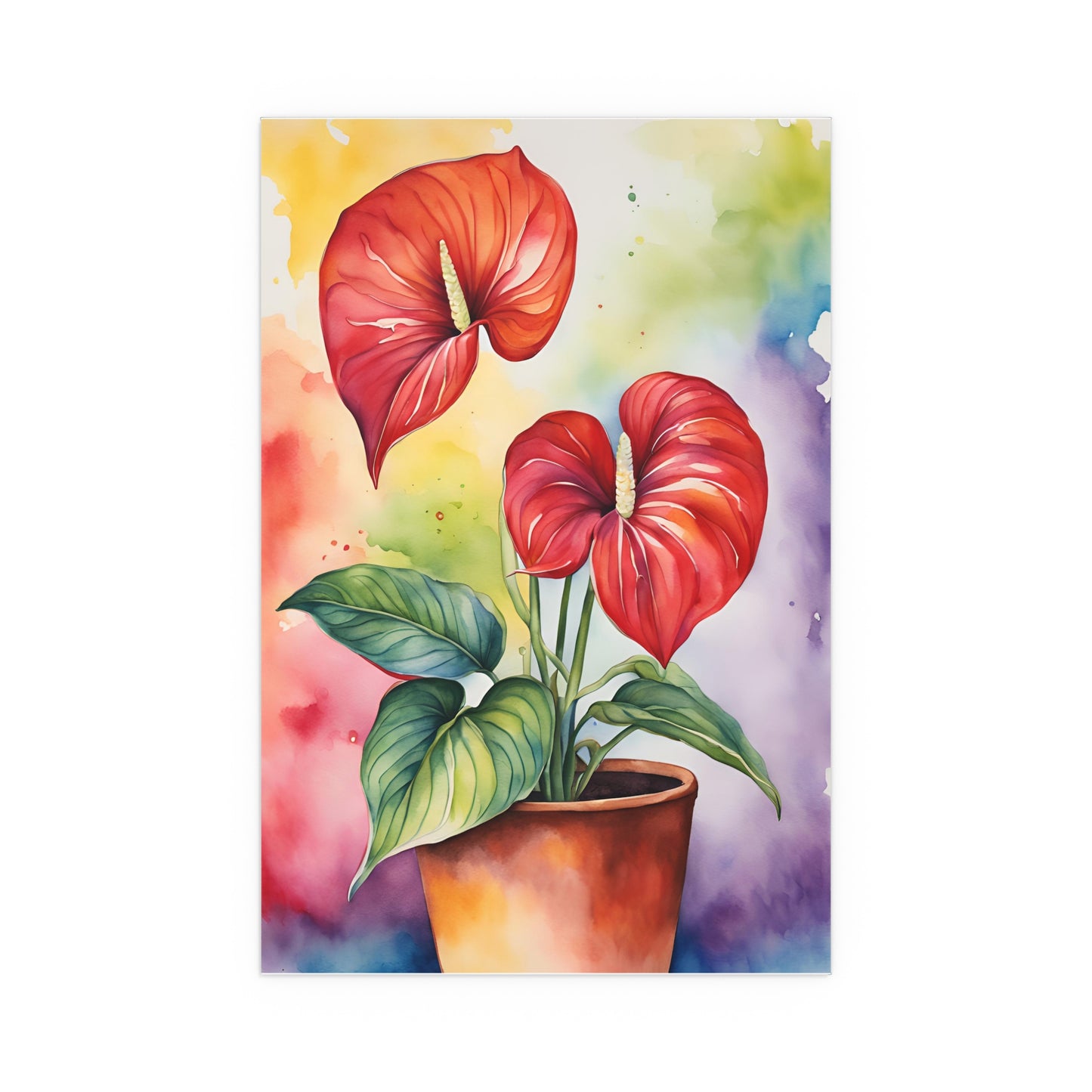 Multicolored Pot Plant 5 Indoor and Outdoor Silk Poster
