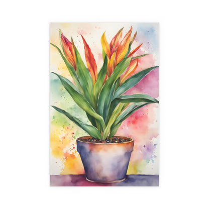 Multicolored Pot Plant 2 Indoor and Outdoor Silk Poster