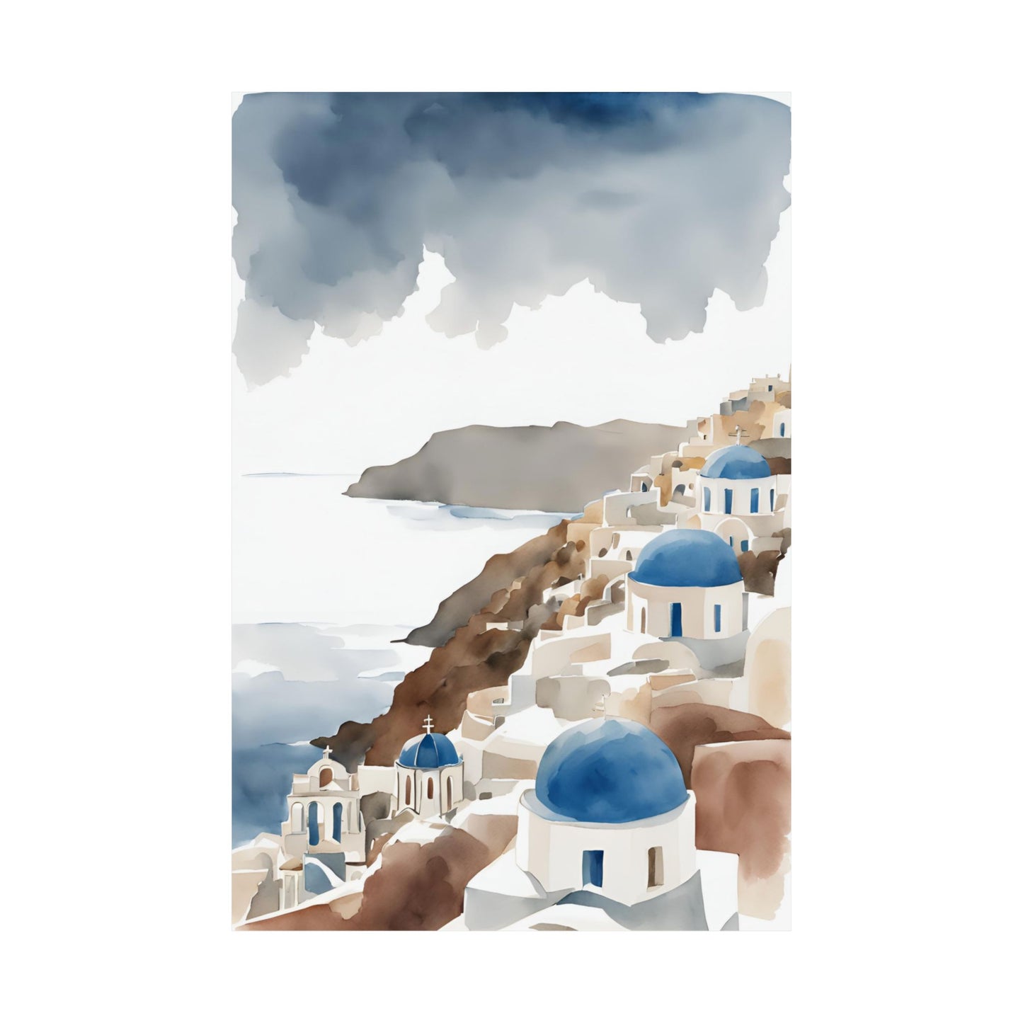 Abstract Greek rooftops 4 Matte Vertical Poster