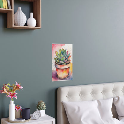 Multicolored Succulent 1 Indoor and Outdoor Silk Poster