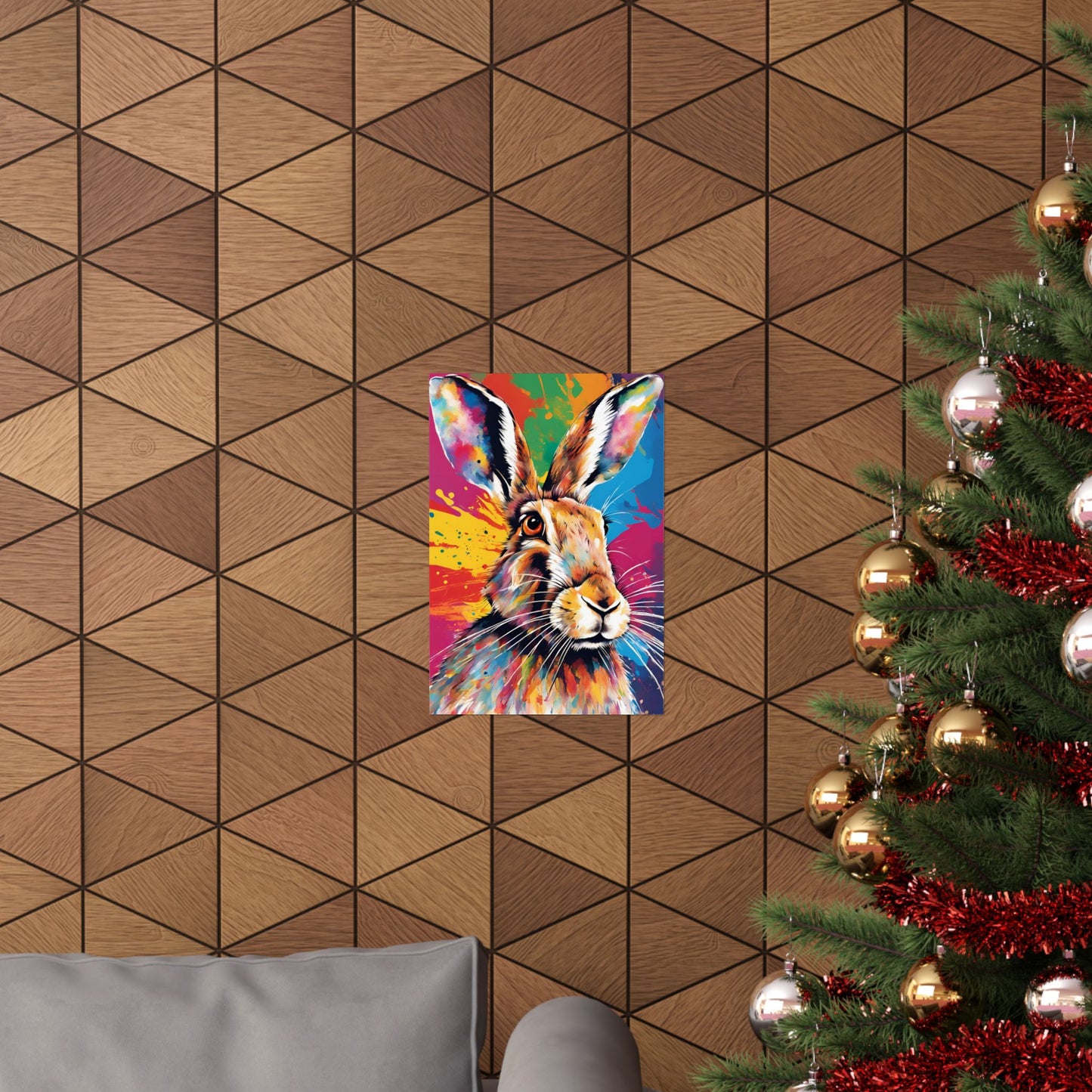 Multicolored Hare 3 Matte Vertical Poster