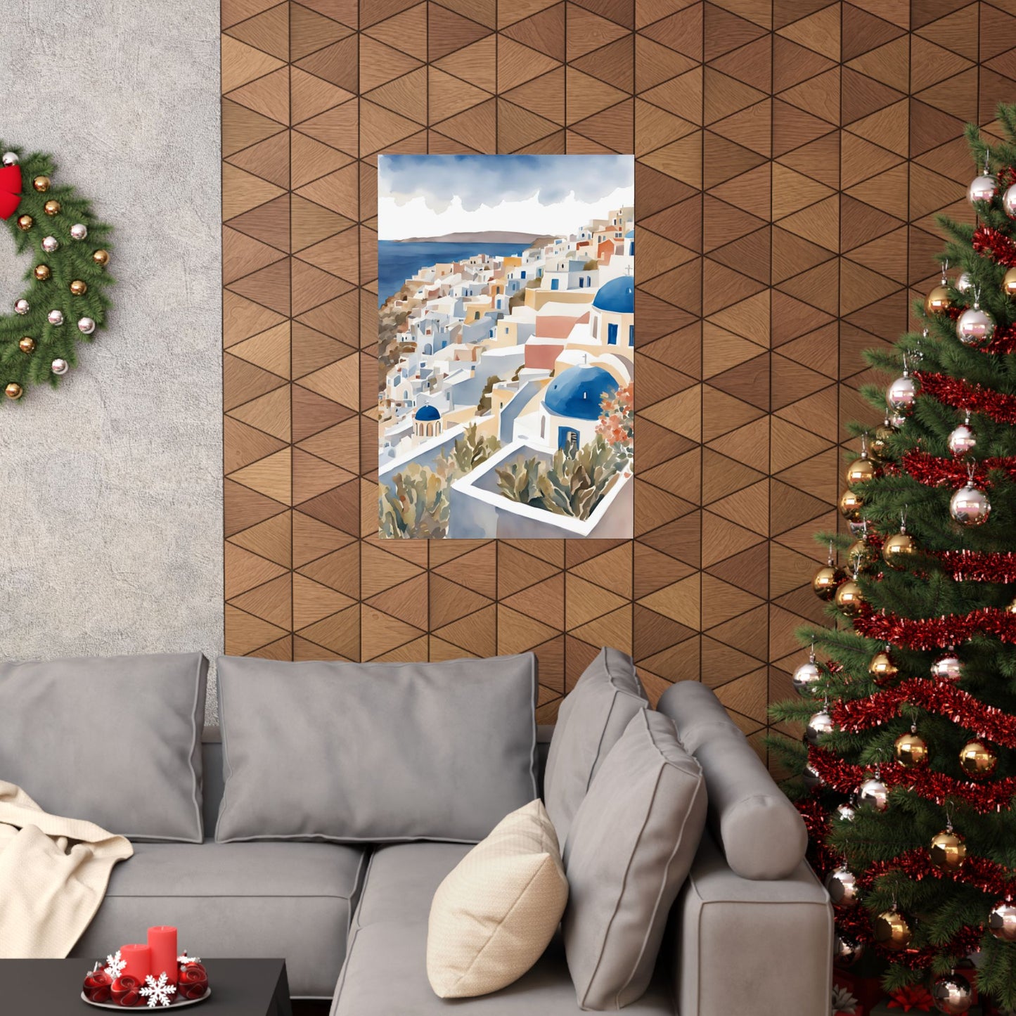 Abstract Greek rooftops 1 Matte Vertical Poster