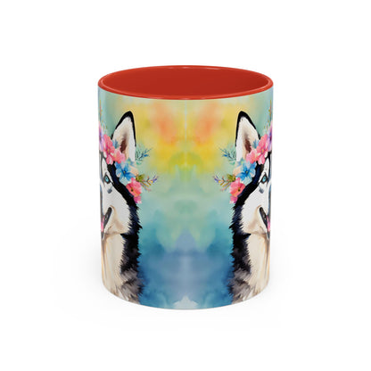 Husky 01 Accent Coffee Mug - Dog Lover Gift