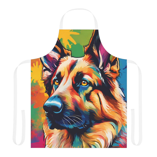 Multicolored German Shepherd Adult Apron (AOP)