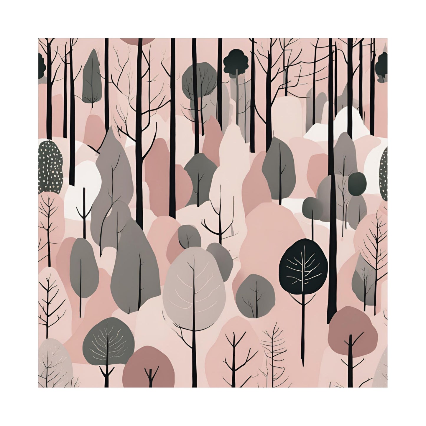 Lonely Forest Pink 16 Matte Square Posters