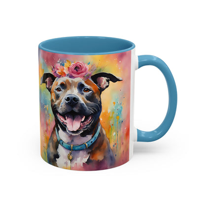Staffordshire Bull Terrier 04 Accent Coffee Mug - Dog Lover Gift