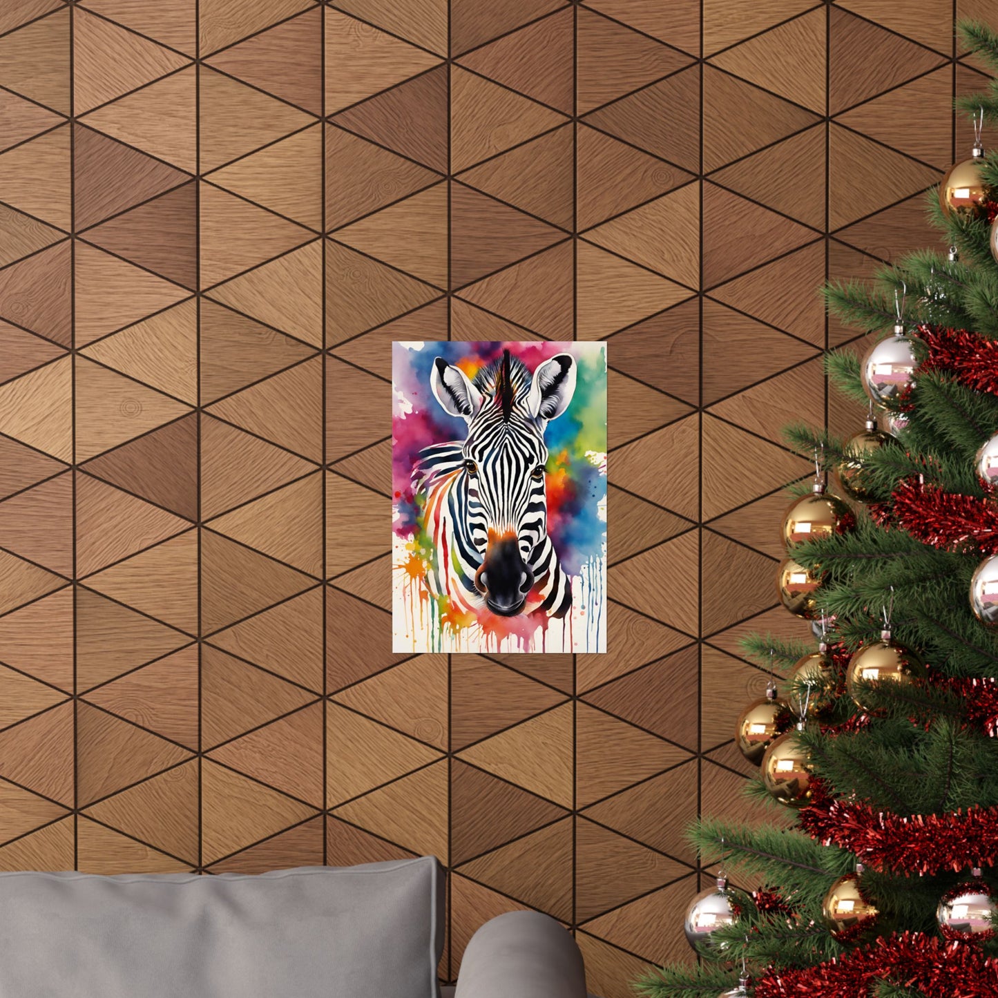 Multicolored Zebra 3 Matte Vertical Poster