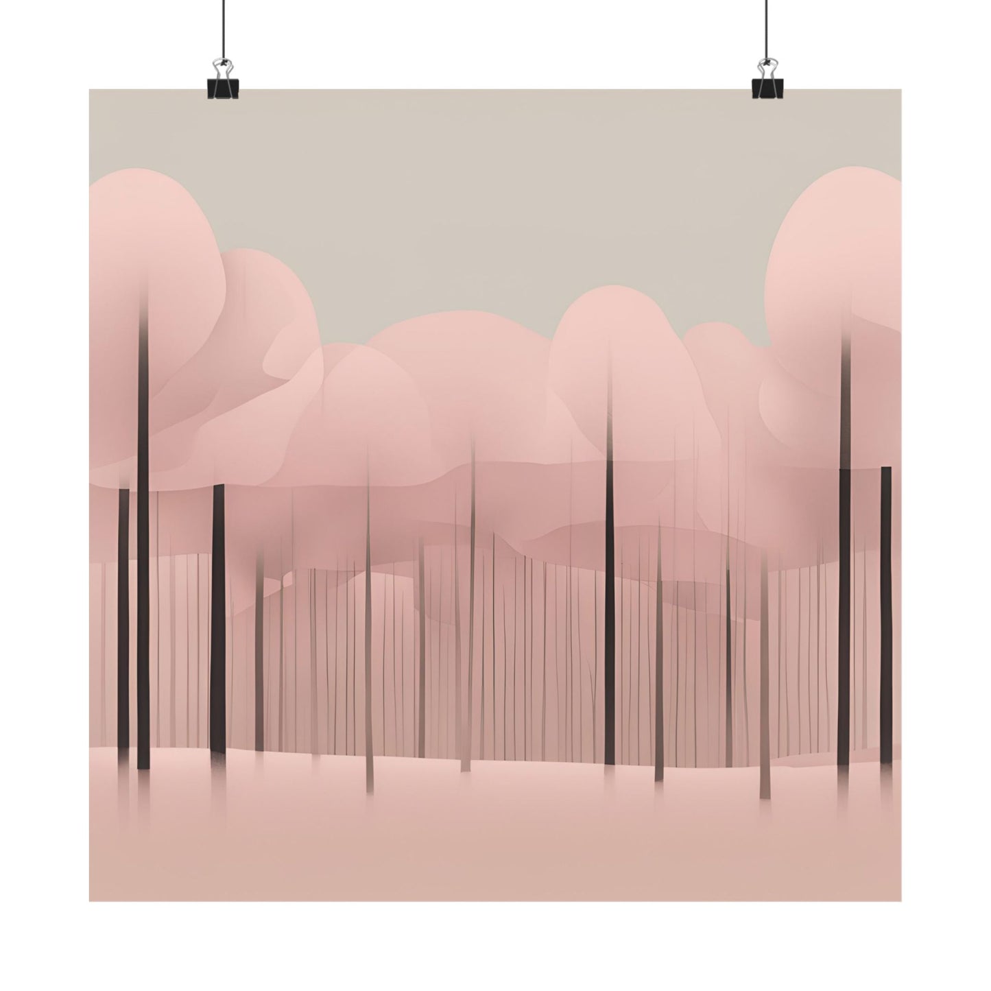 Lonely Forest Pink 12 Matte Square Posters