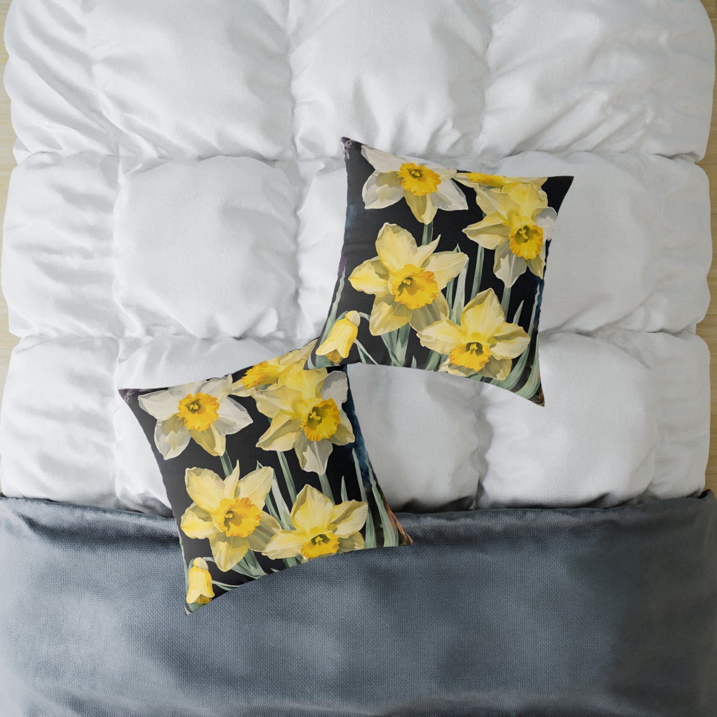 Daffodils 02 Poly Pillow - Natures Beauty Design