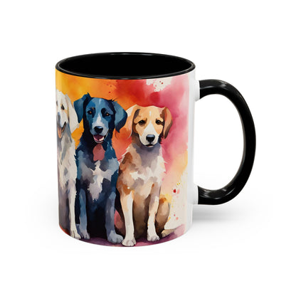 Multicoloured Doggies 7 Accent Mug 11oz