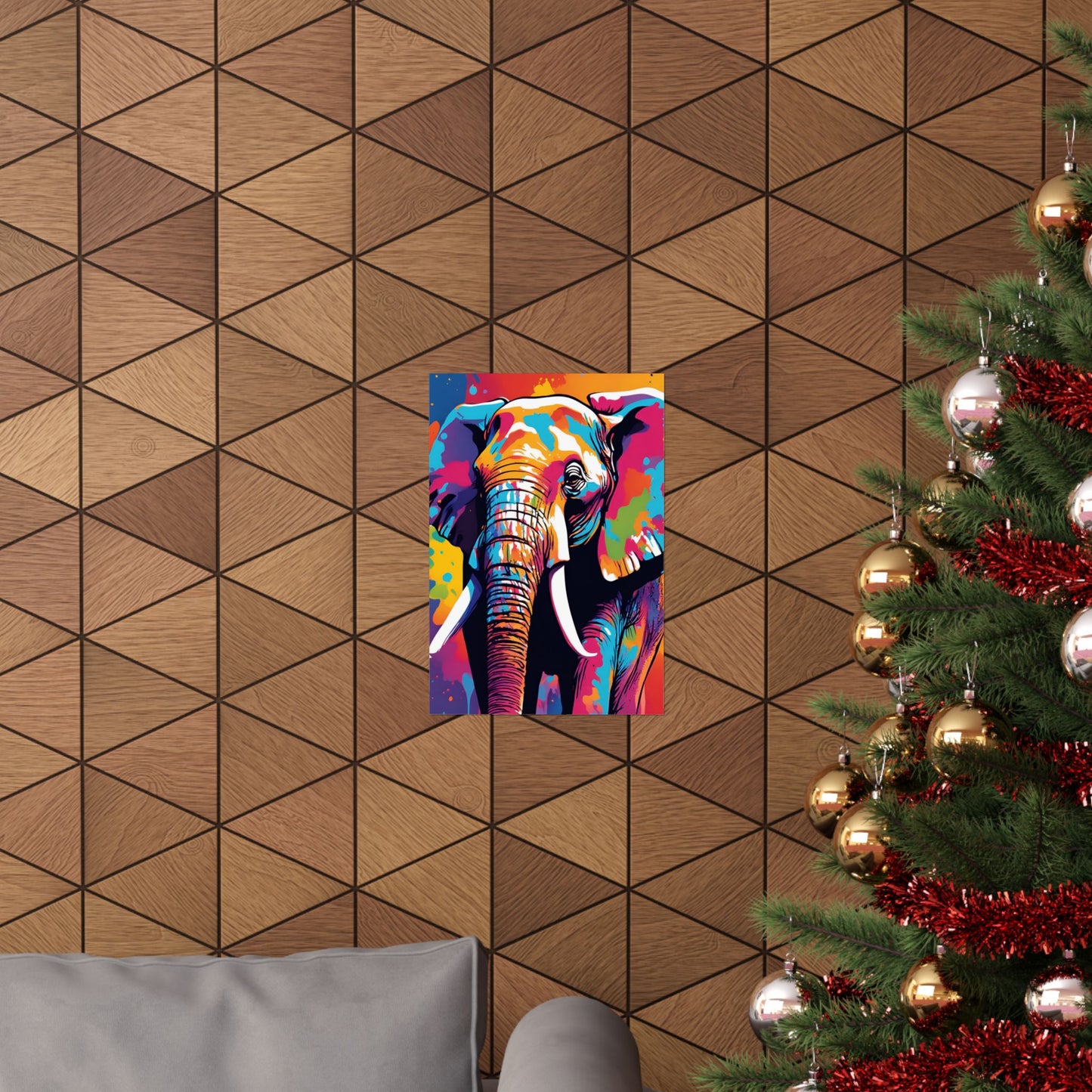 Multicolored Elephant 3 Matte Vertical Poster
