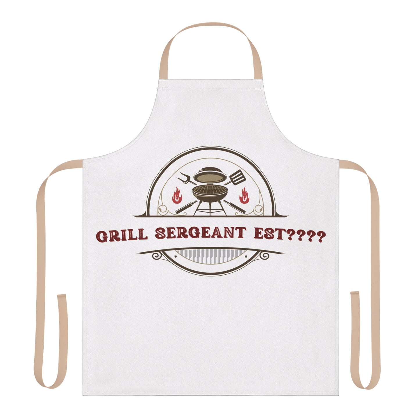 (Personizable) Grill Sergeant EST (????) Funny BBQ Themed Apron 5-Color Straps