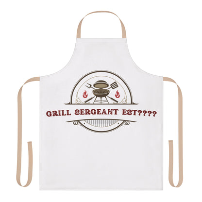 (Personizable) Grill Sergeant EST (????) Funny BBQ Themed Apron 5-Color Straps
