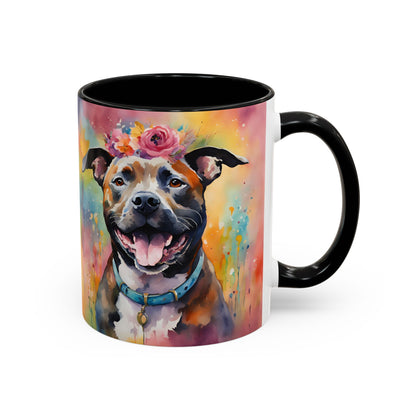 Staffordshire Bull Terrier 04 Accent Coffee Mug - Dog Lover Gift