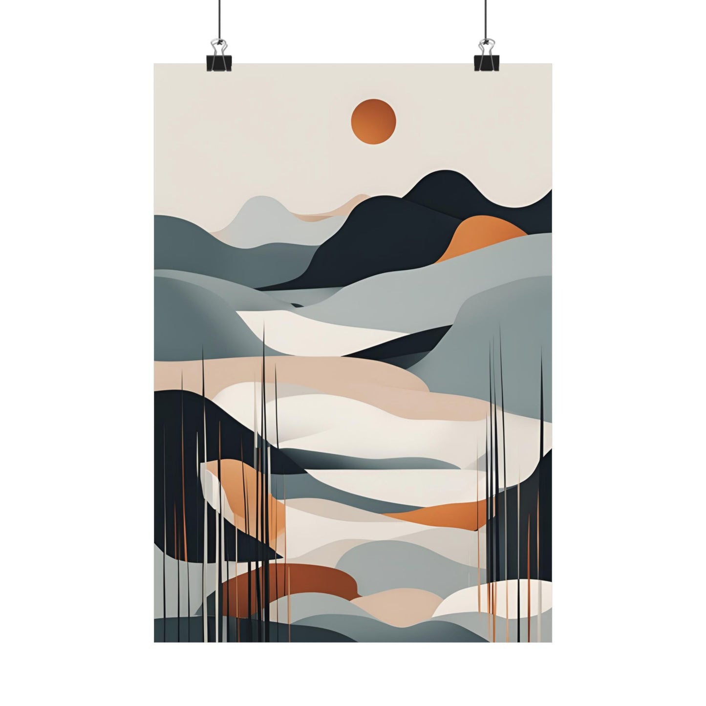 Nordic Winter Abstract 01 Matte Vertical Poster