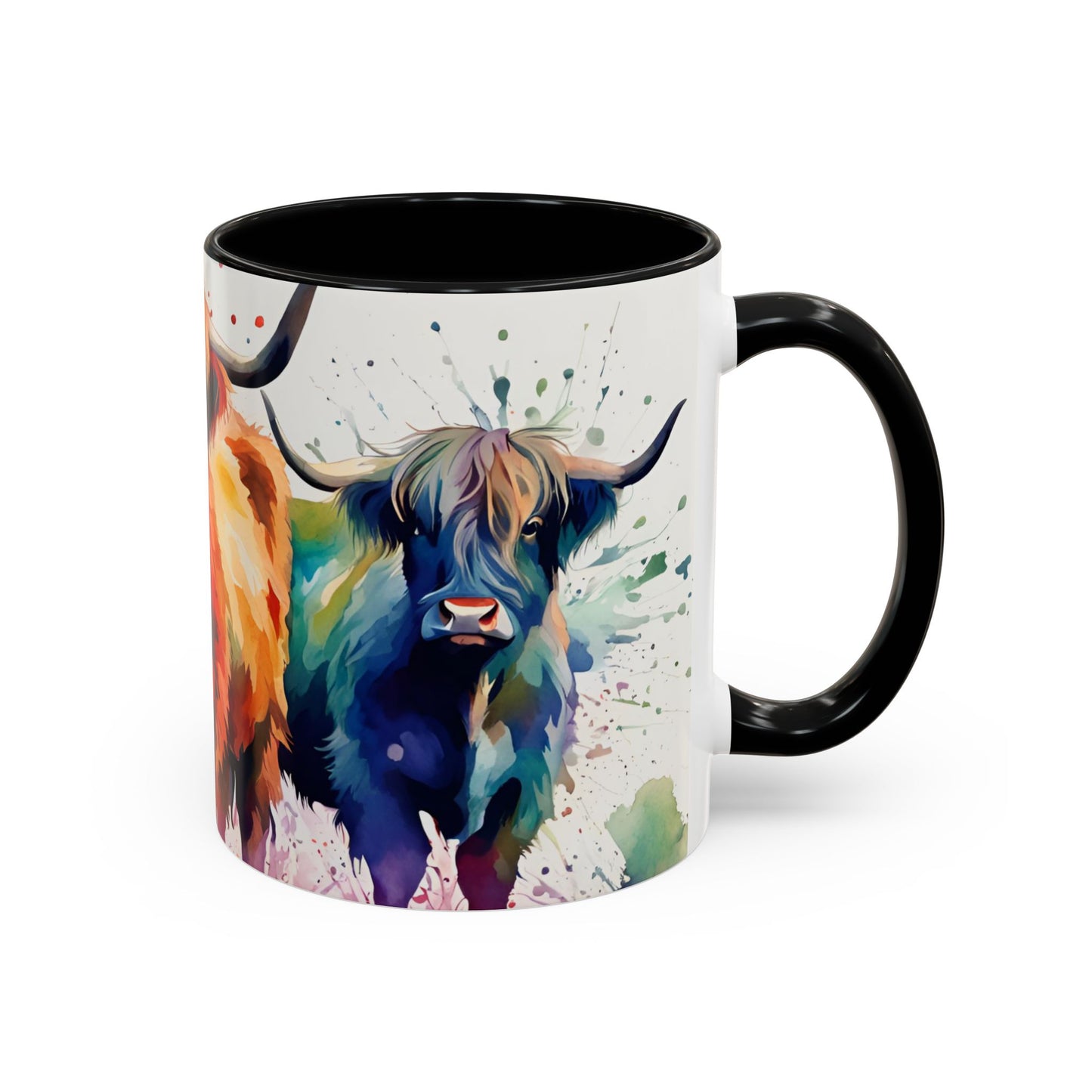 Multicoloured Highland Cow 4 Accent Mug 11oz