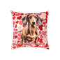 Personalized Valentine Dachshund Poly Cushion/Pillow 5 sizes