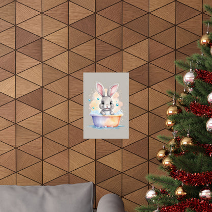 Nursery Bunny in the Bath 3 Matte Vertical Posters