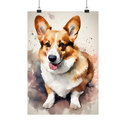 Dogs Corgi 01 Matte Vertical Poster