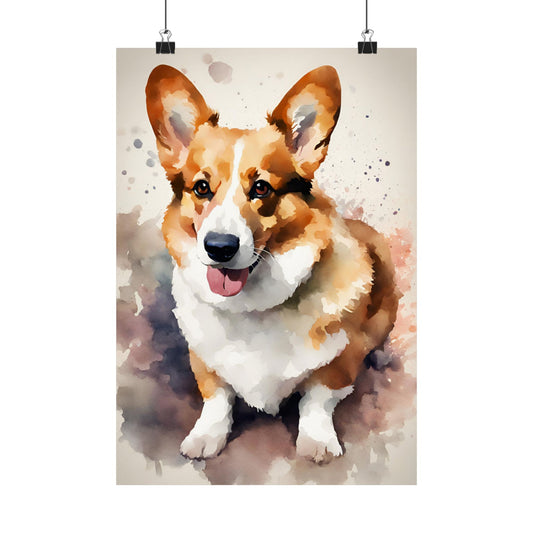 Dogs Corgi 01 Matte Vertical Poster
