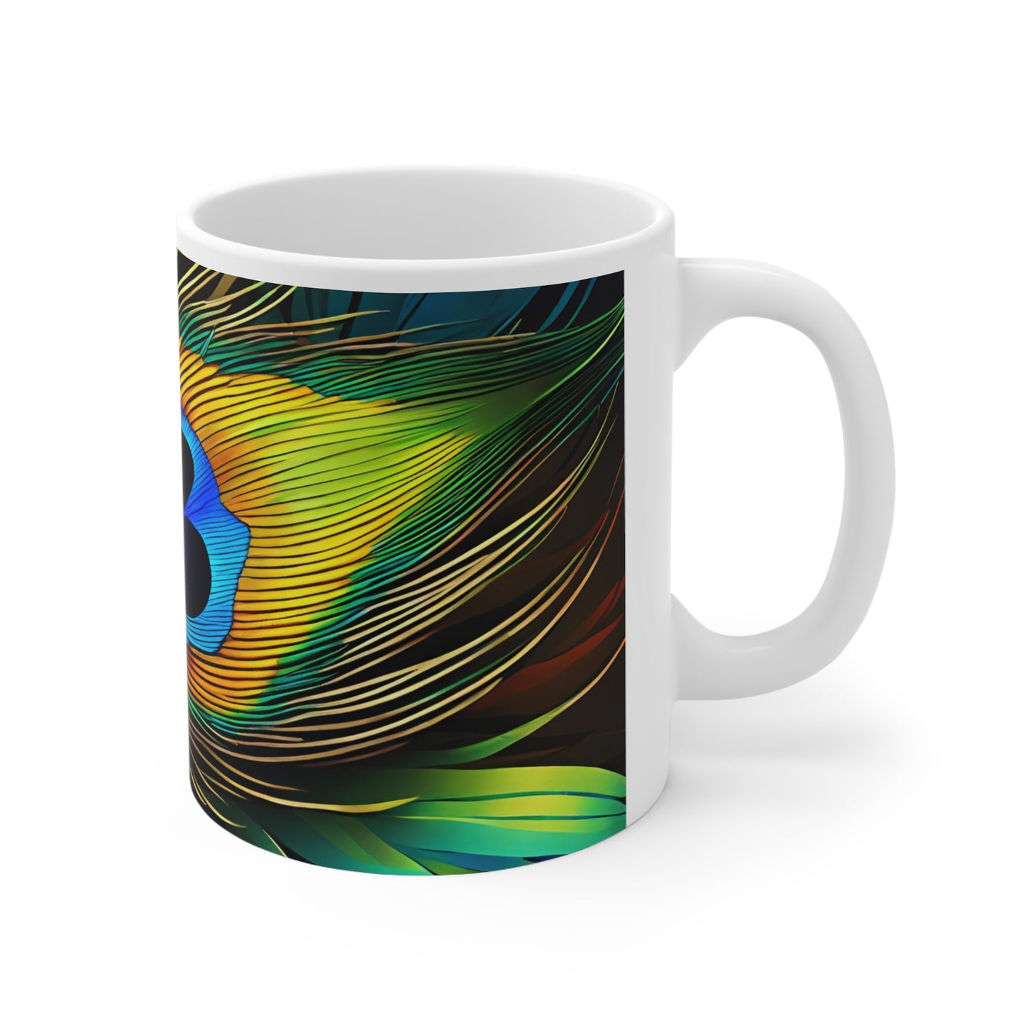 Peacock Feather 04 Mug - Nature's Beauty Collection