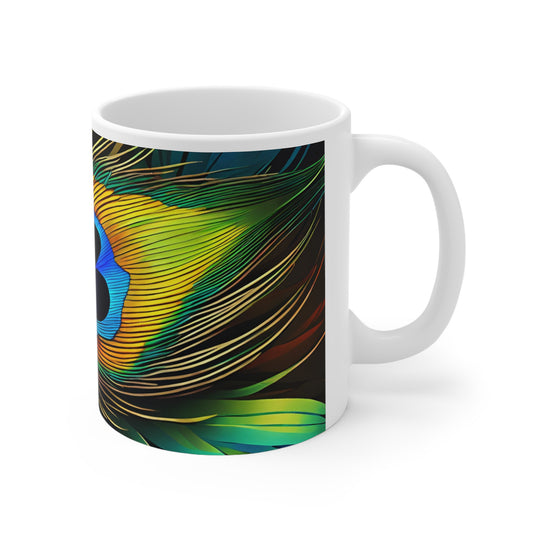 Peacock Feather 04 Mug - Nature's Beauty Collection