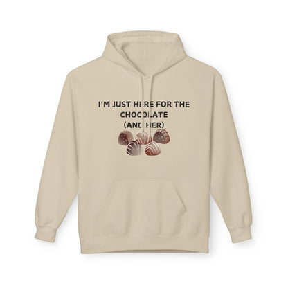 I’m Just Here For The Chocolate (And Her) Mens Valentines Hoodie