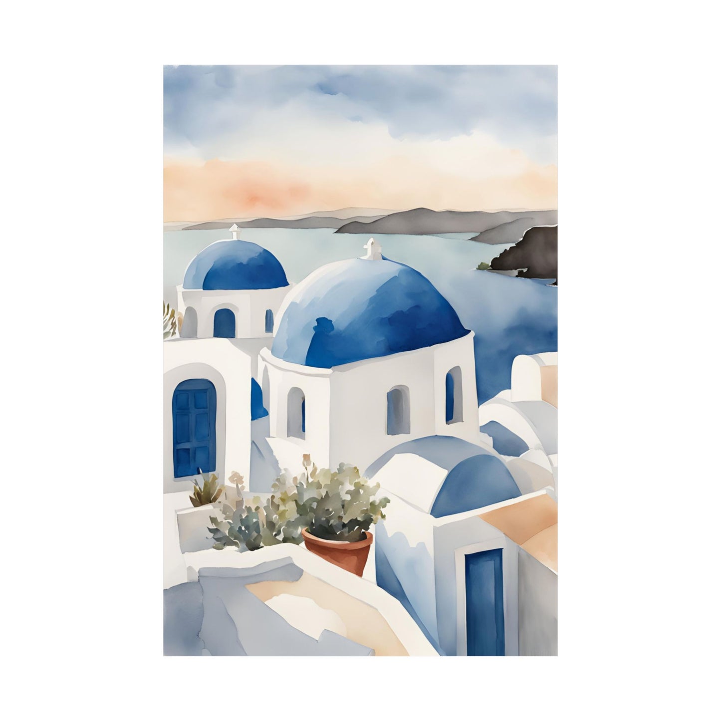 Abstract Greek rooftops 8 Matte Vertical Poster
